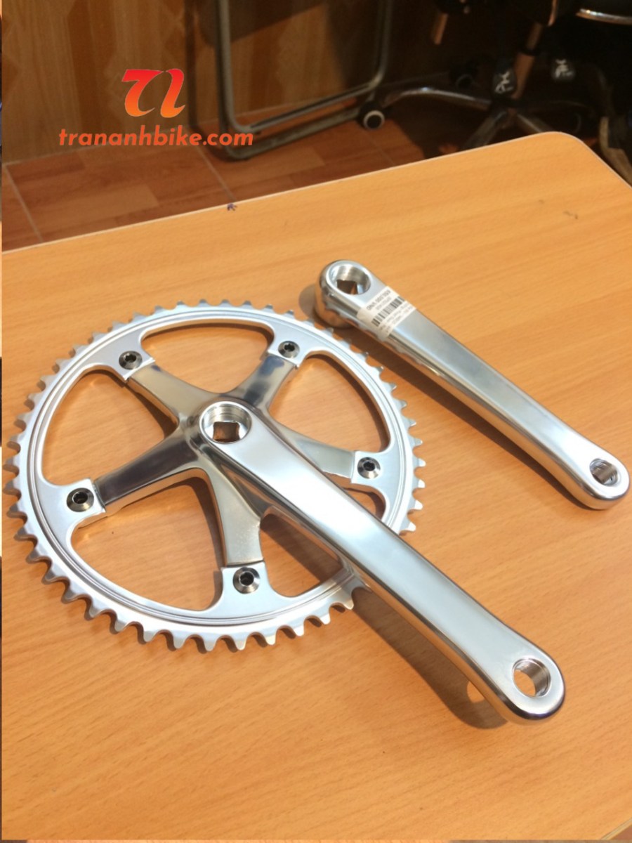 Đùi đĩa SU Copy - 144BCD - 49T Cốt Vuông - Fixed Gear - PQSG - Bạc (Bộ)