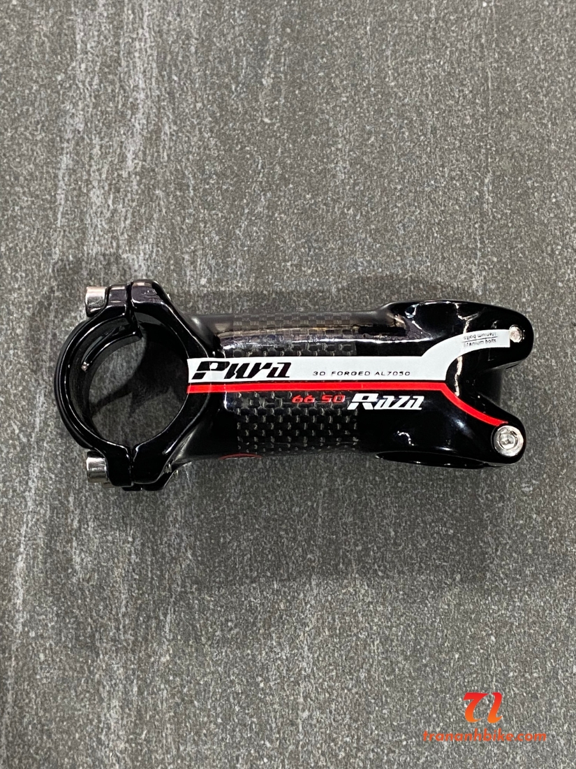 Potang Nhôm Bọc Carbon PURA màu đen chỉ trắng đỏ - 31.8 - 70mm (Chiếc)